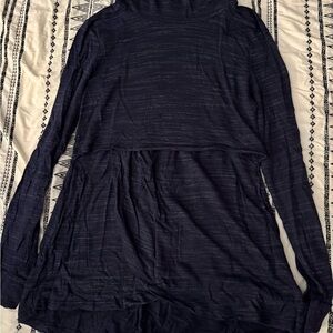 Latched Mama Navy Slub Knit Long Sleeve Top